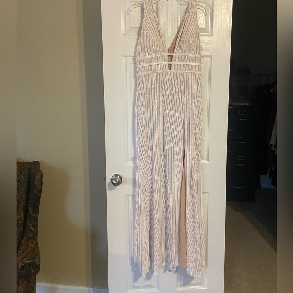 Size 13 white sequined prom dress
